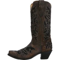 Corral Corral Brown And Black Sequin Inlay Cowgirl Boots -Ariat shop R1152 left