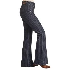 Rock & Roll Denim Women's High Rise Jacquard Stripe Trouser -Ariat shop RRWD5HRZQI 3