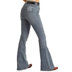 Rock & Roll Denim Women's High Rise Star Back Flare Jeans -Ariat shop RRWD6HRZTR 3