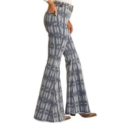 Rock & Roll Denim Women's N High Rise Printed Flare Jeans -Ariat shop RRWD7PRZRF 3