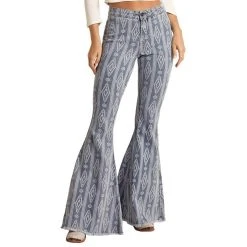 Rock & Roll Denim Women's N High Rise Printed Flare Jeans -Ariat shop RRWD7PRZU7 2