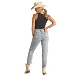 Rock & Roll Denim Womens Light Wash Crop Jeans -Ariat shop RRWD9HR1C8 02
