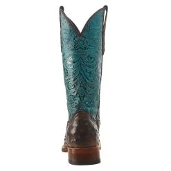 Tanner Mark Boots Women's Nicotine Ostrich Turquoise Top Cowgirl Boot -Ariat shop TML207059 4