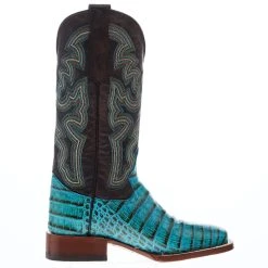 Tanner Mark Boots Womens Caiman Belly Print 13 In Turquoise/Tobacco Top Cowgirl Boot -Ariat shop TML207070 05