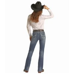 Rock & Roll Denim Women's Mid Rise Bootcut Riding Jeans -Ariat shop W7 2709 3