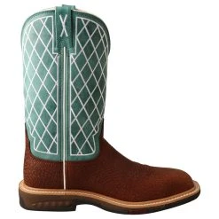 Twisted X Ladies Tobac 11` Turquoise Alloy Toe Square Toe Work Boot -Ariat shop WXBA002 4