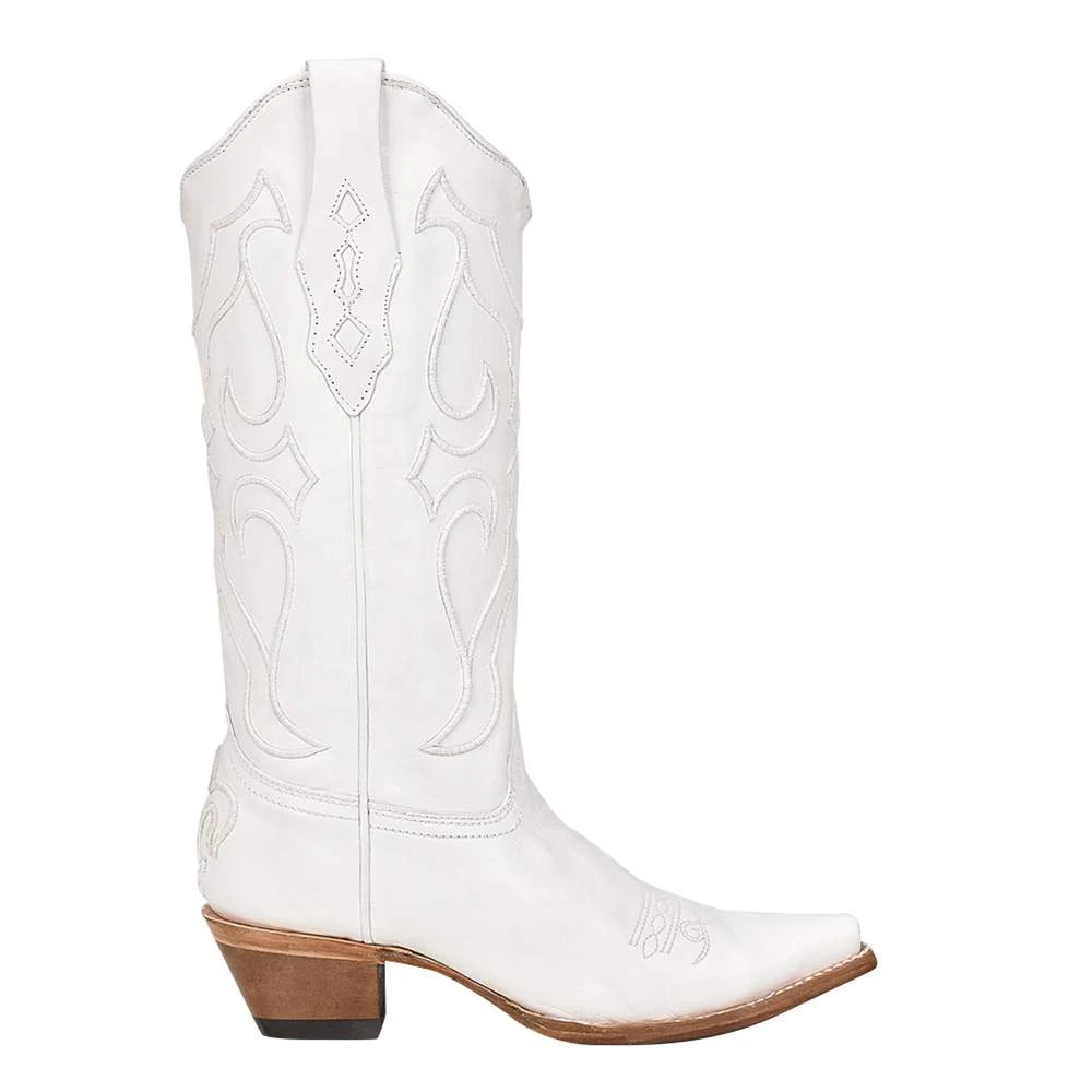 Corral Womens White Embroidery Snip Toe Western Boot 6 Corral Womens White Embroidery Snip Toe Western Boot - Image 4