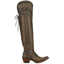 Lane Boots Women's Lexington OTK Brown Crackle Snip Toe Boot -Ariat shop lb0499a 04